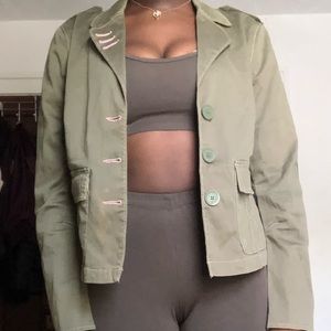 Green Vintage Patch Jacket